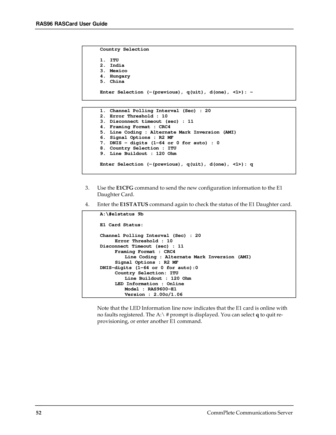 Multi-Tech Systems manual RAS96 RASCard User Guide 