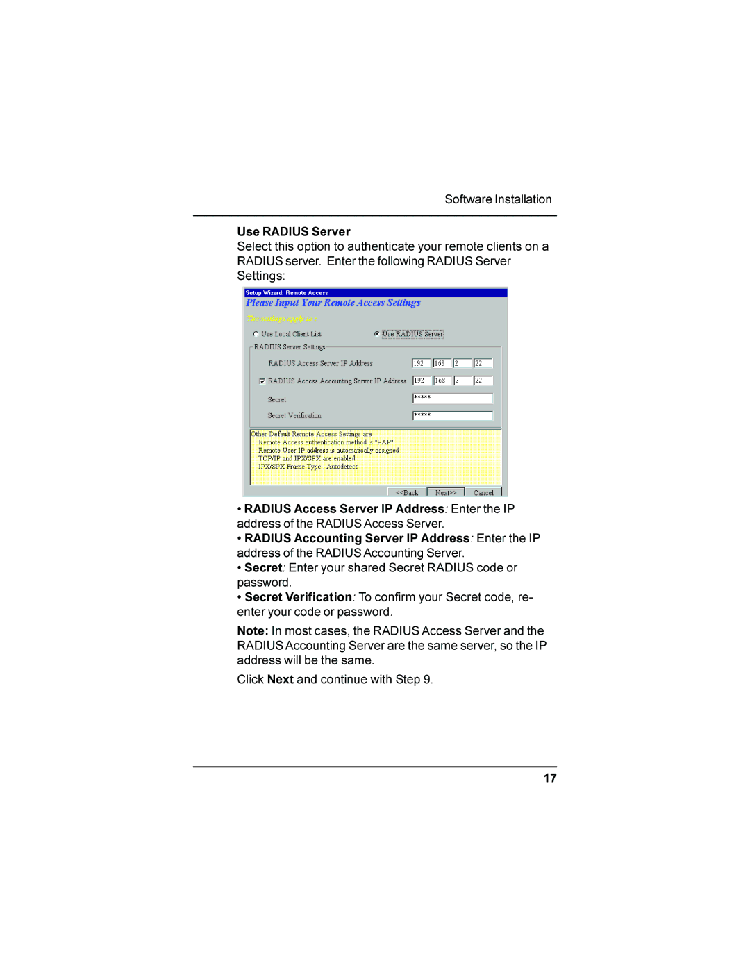 Multi-Tech Systems RF102S quick start Use Radius Server 