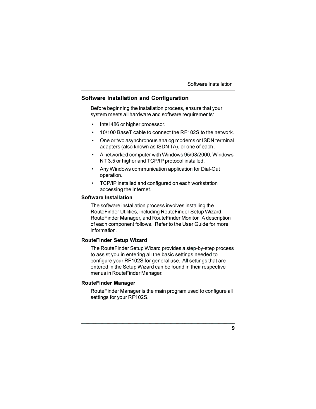 Multi-Tech Systems RF102S Software Installation and Configuration, RouteFinder Setup Wizard, RouteFinder Manager 