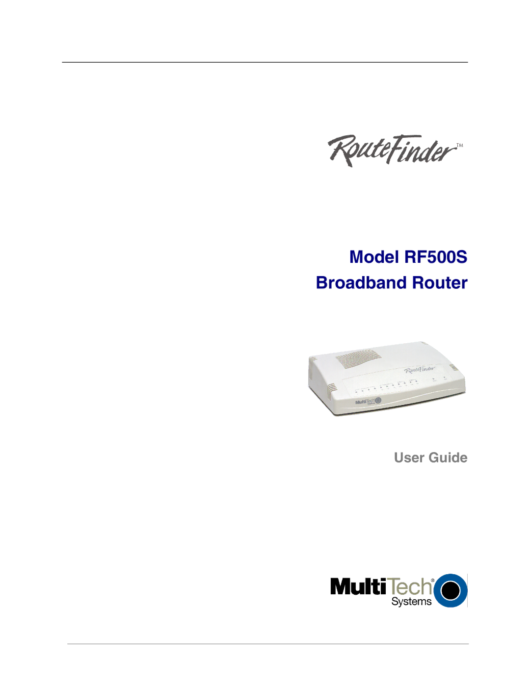 Multi-Tech Systems manual Model RF500S Broadband Router 