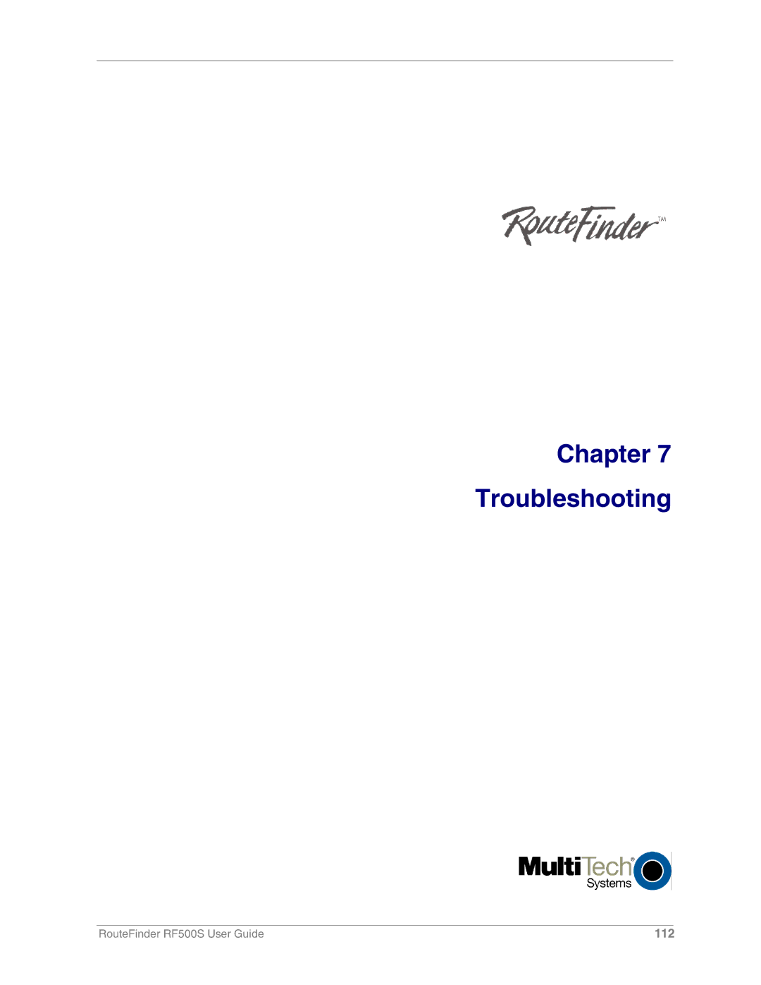 Multi-Tech Systems RF500S manual Chapter Troubleshooting 