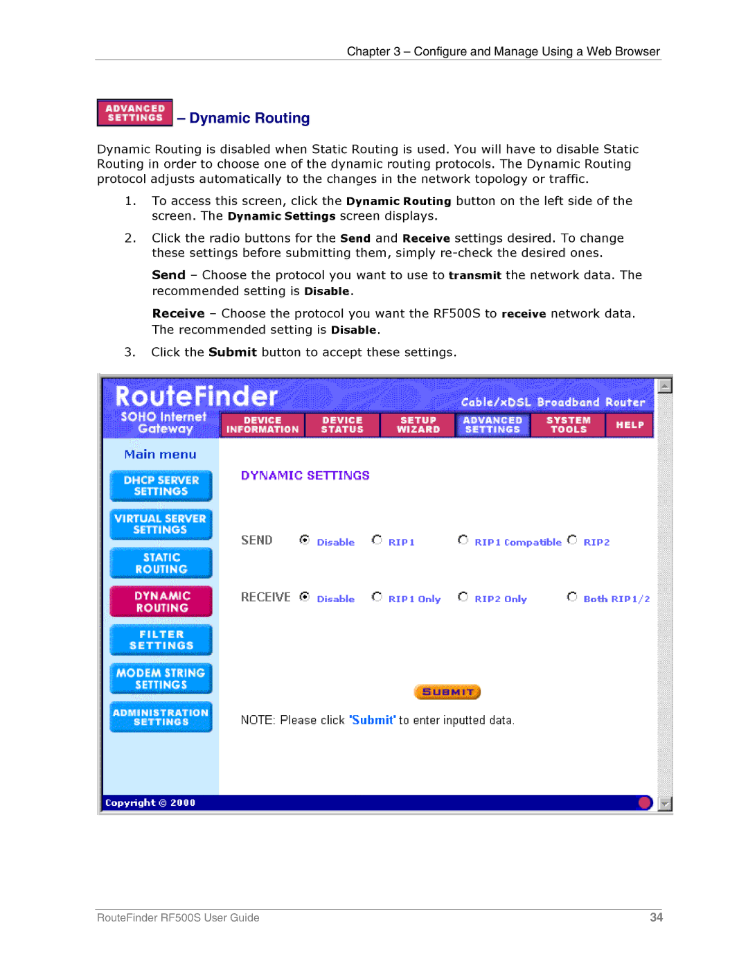 Multi-Tech Systems RF500S manual Dynamic Routing 