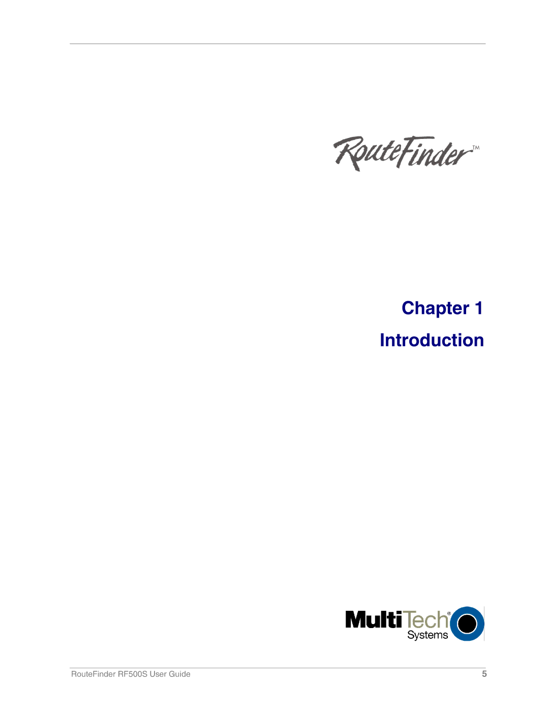 Multi-Tech Systems RF500S manual Chapter Introduction 