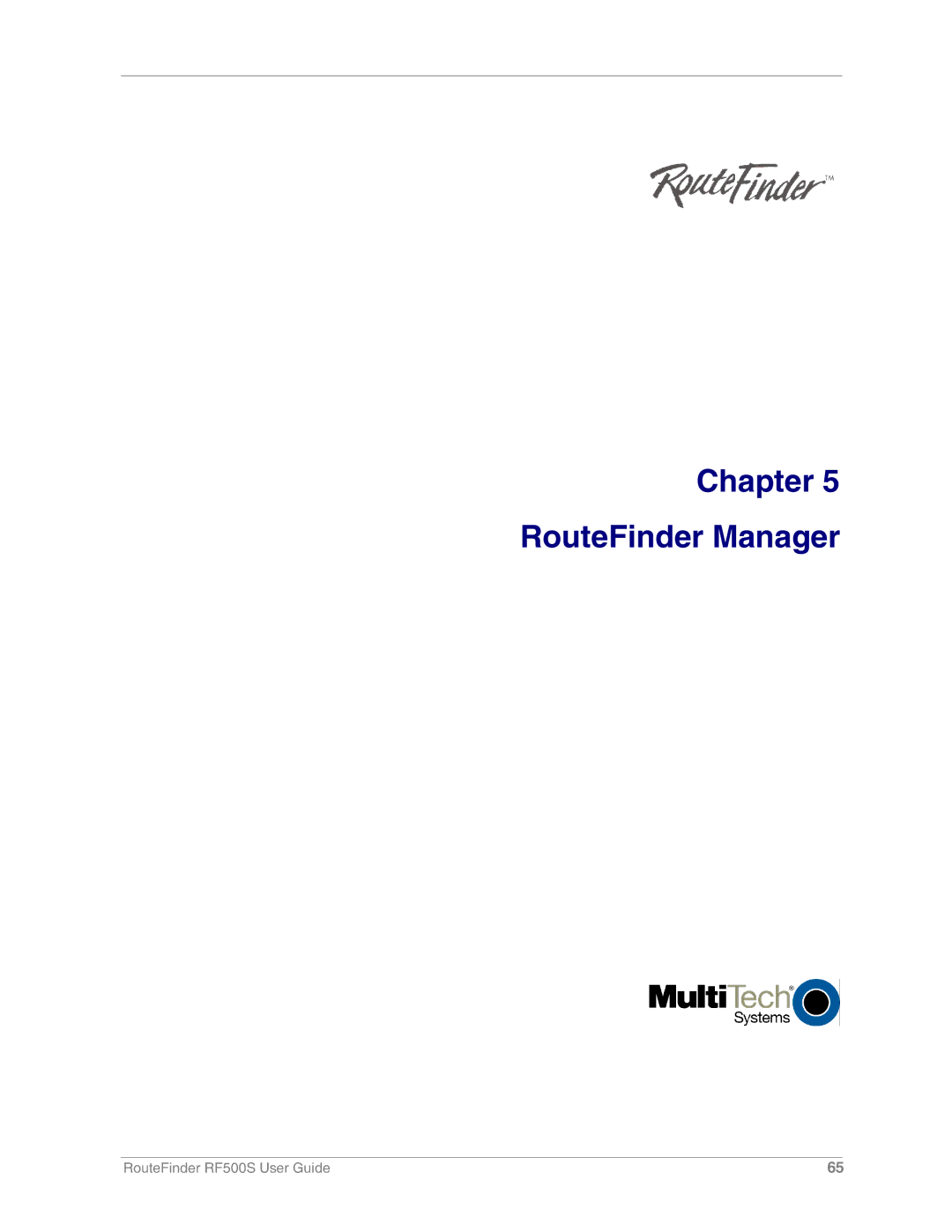 Multi-Tech Systems RF500S manual Chapter RouteFinder Manager 