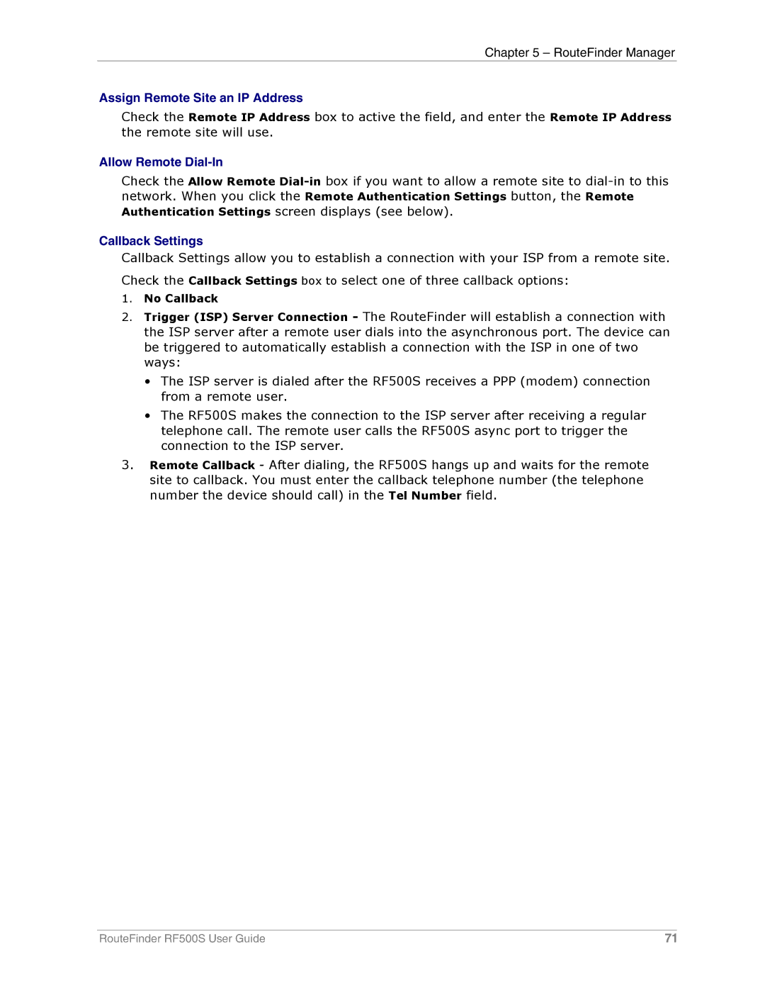 Multi-Tech Systems RF500S manual Assign Remote Site an IP Address 