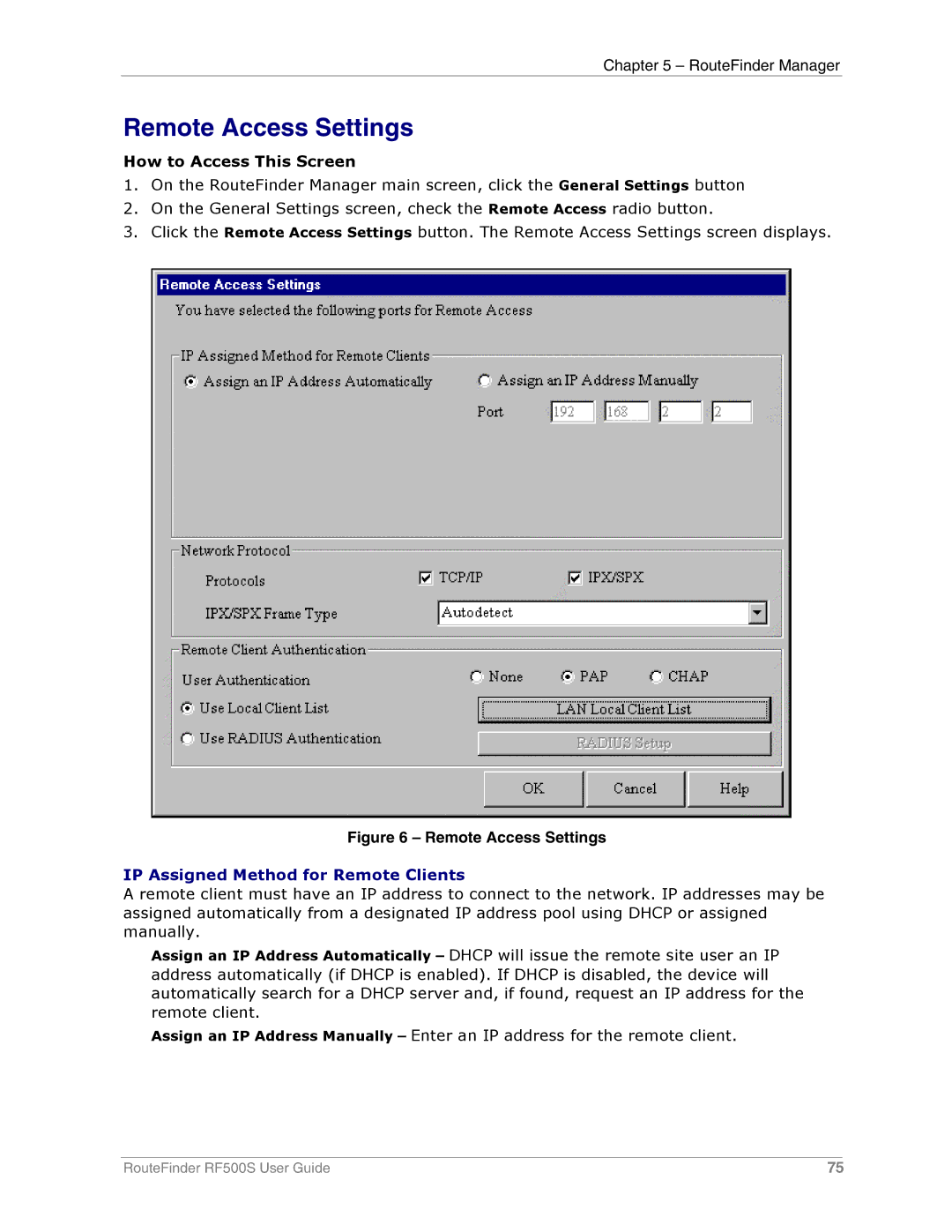 Multi-Tech Systems RF500S manual Remote Access Settings 