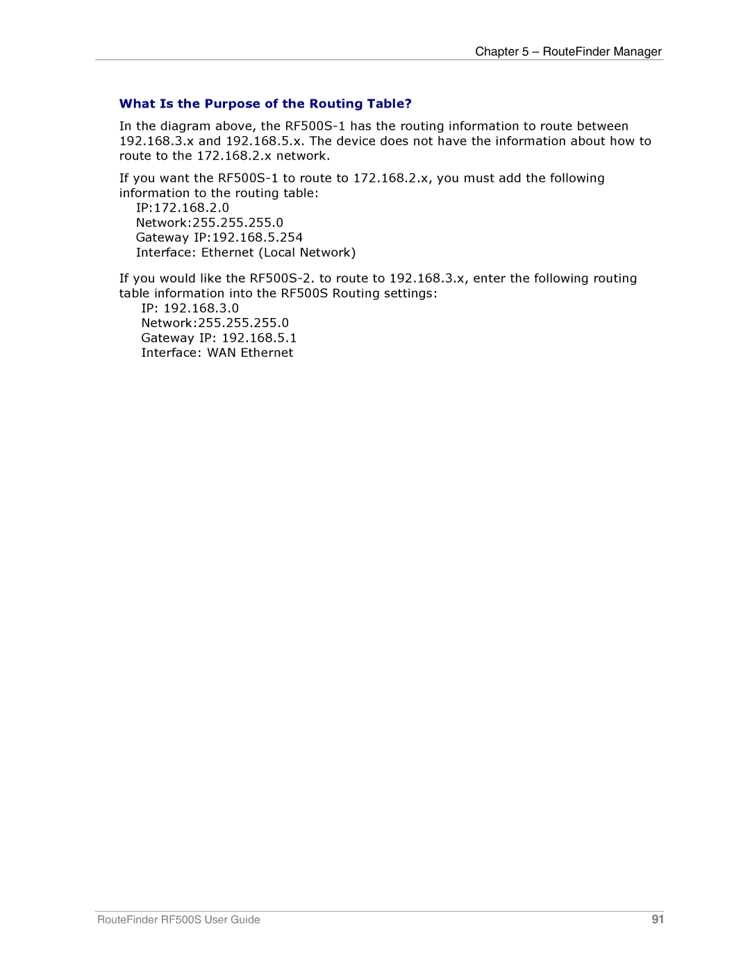 Multi-Tech Systems RF500S manual What Is the Purpose of the Routing Table? 