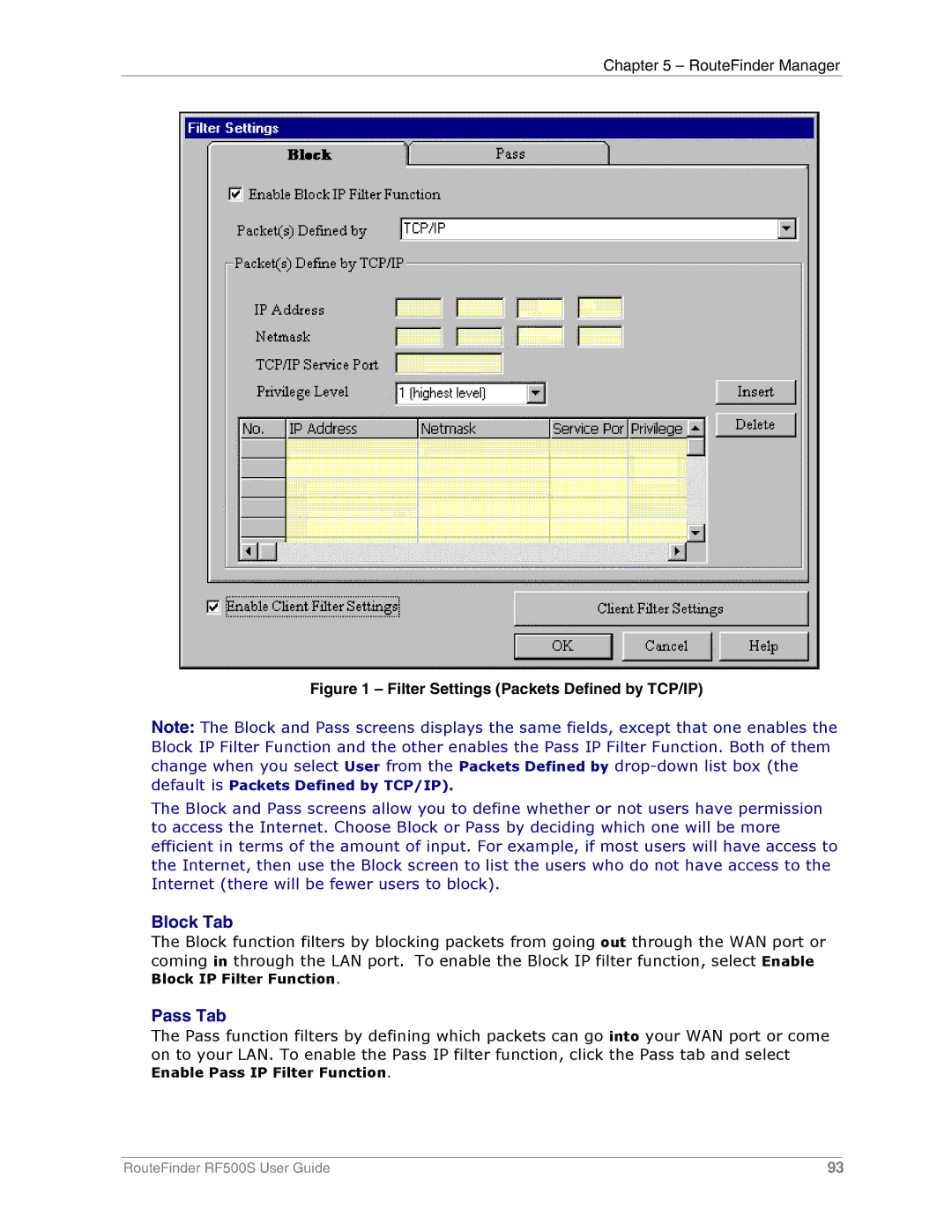 Multi-Tech Systems RF500S manual Block Tab, Pass Tab 