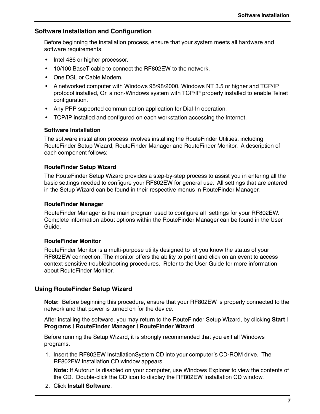 Multi-Tech Systems RF802EW quick start Software Installation and Configuration, Using RouteFinder Setup Wizard 