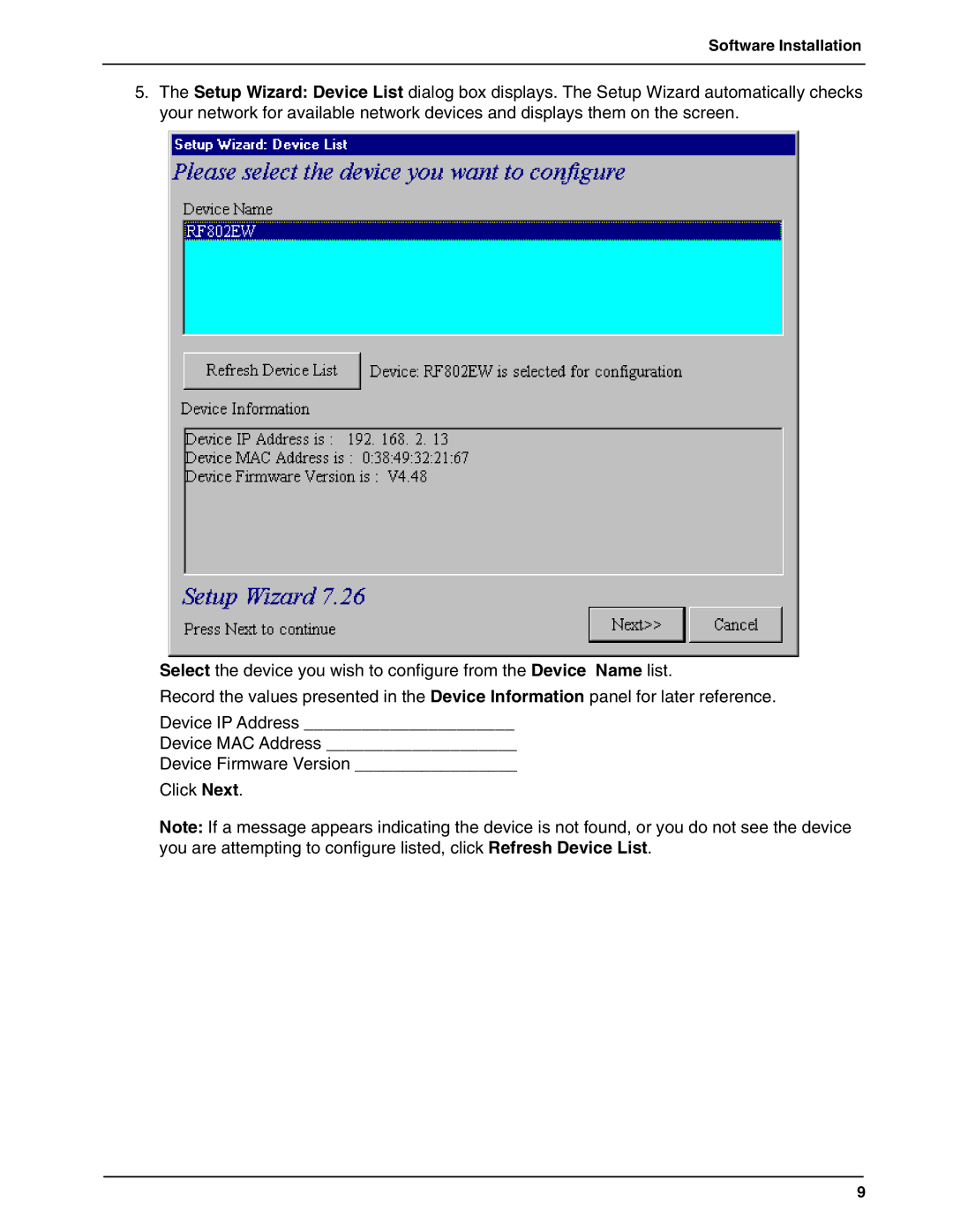 Multi-Tech Systems RF802EW quick start Software Installation 