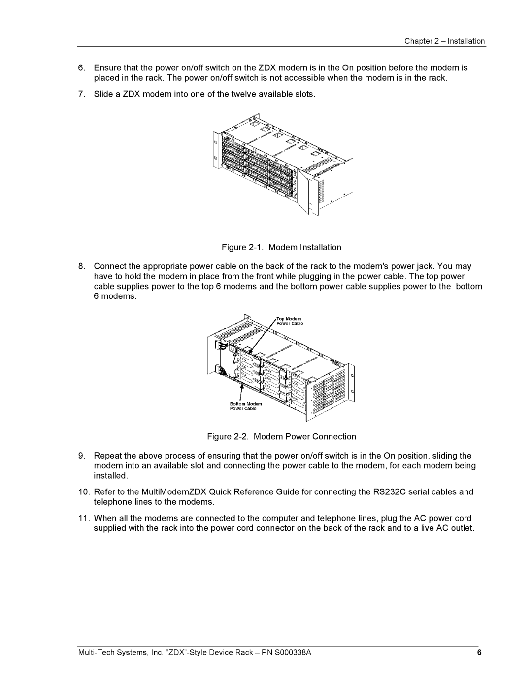 Multi-Tech Systems ZDX Series manual Installation 