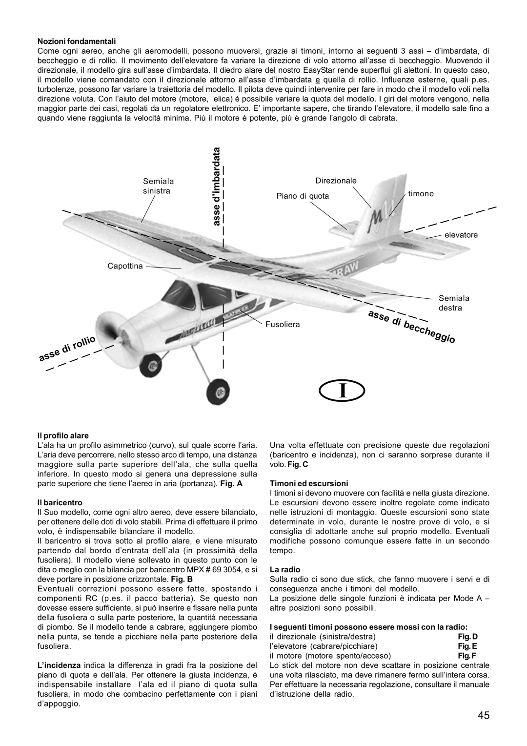 Multiplex Technology 21 4211 manual Di beccheggio, Nozioni fondamentali 