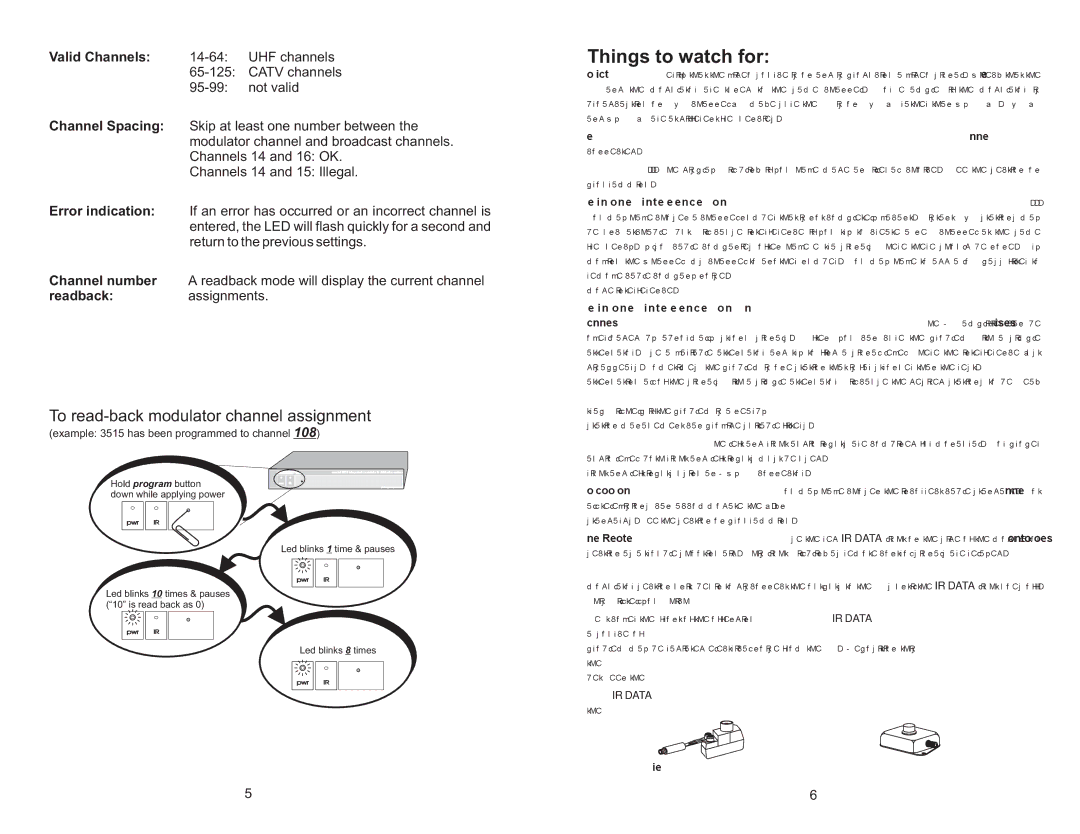 Multiplex Technology 3515 installation manual Things watch for, To read-back modulator channel assignment 