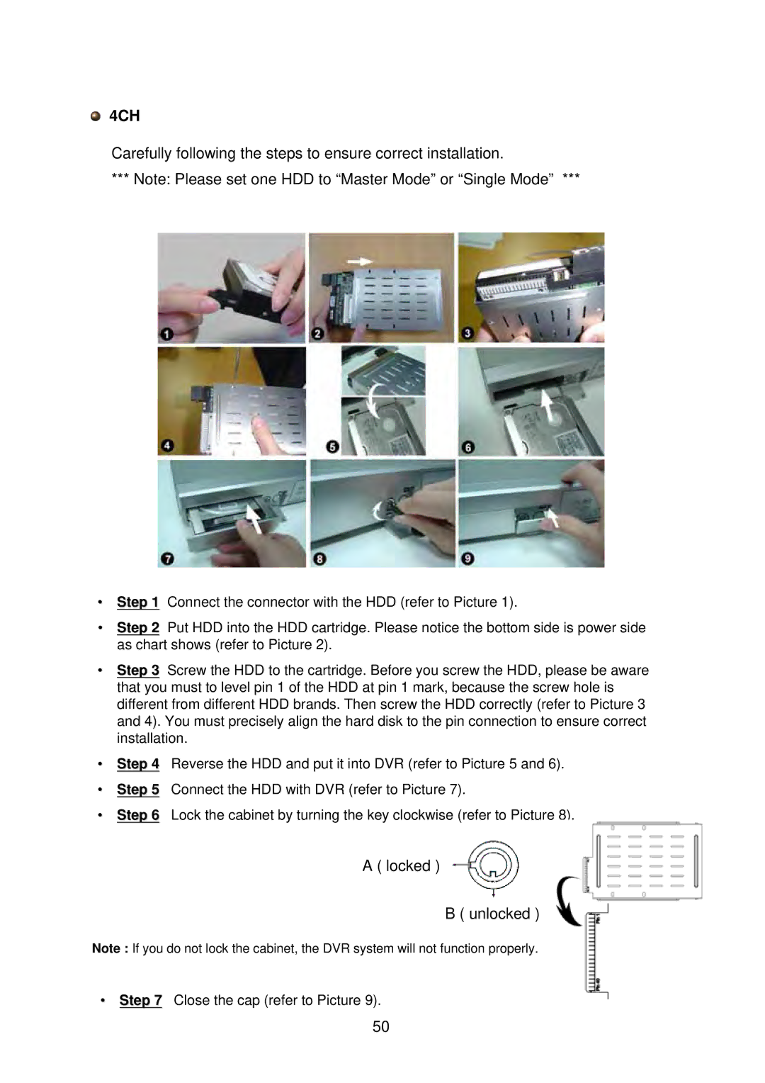 Multiplex Technology 4CH, 8CH, 16CH user manual Carefully following the steps to ensure correct installation 