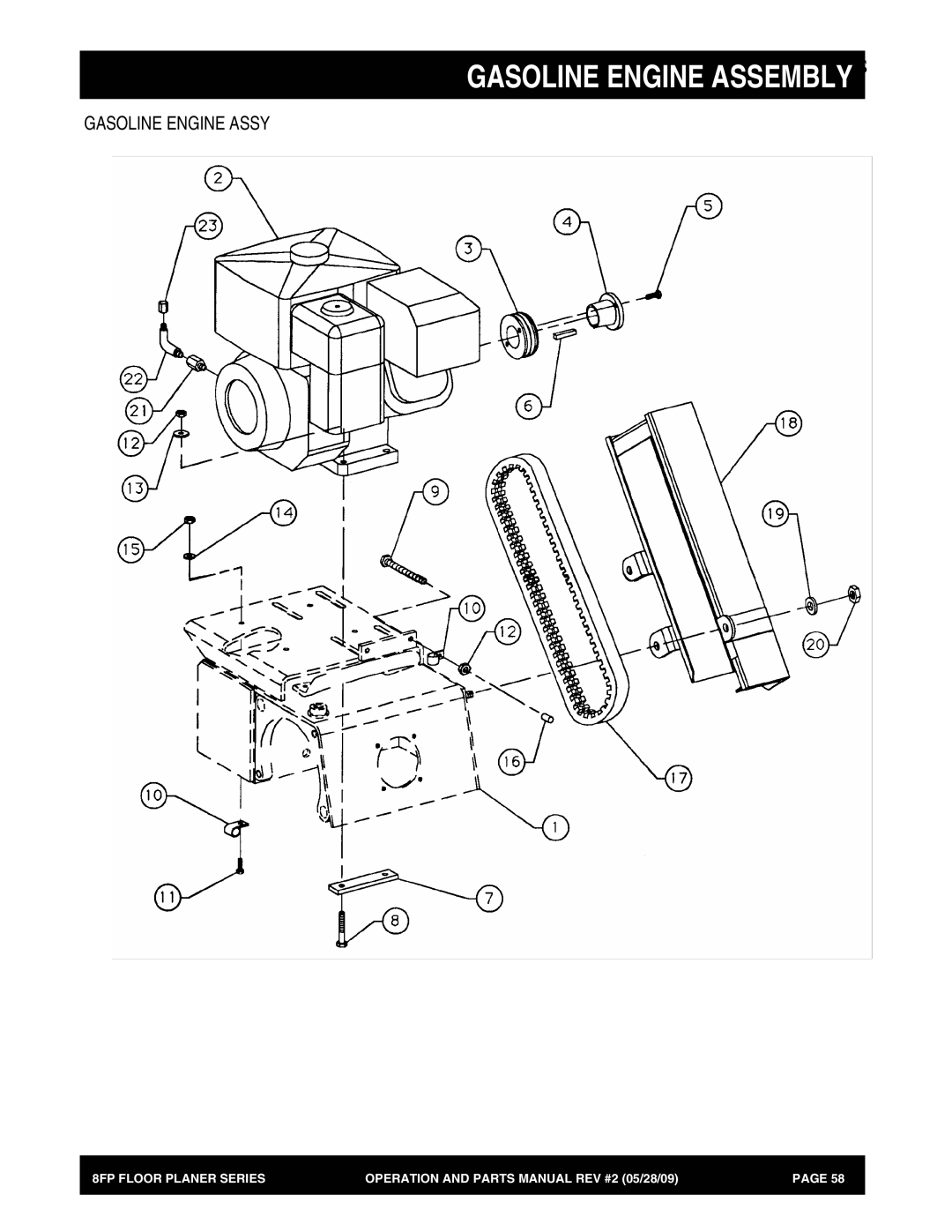 Multiquip 8FP Series manual Gasoline Engine Assembly, Gasoline Engine Assy 