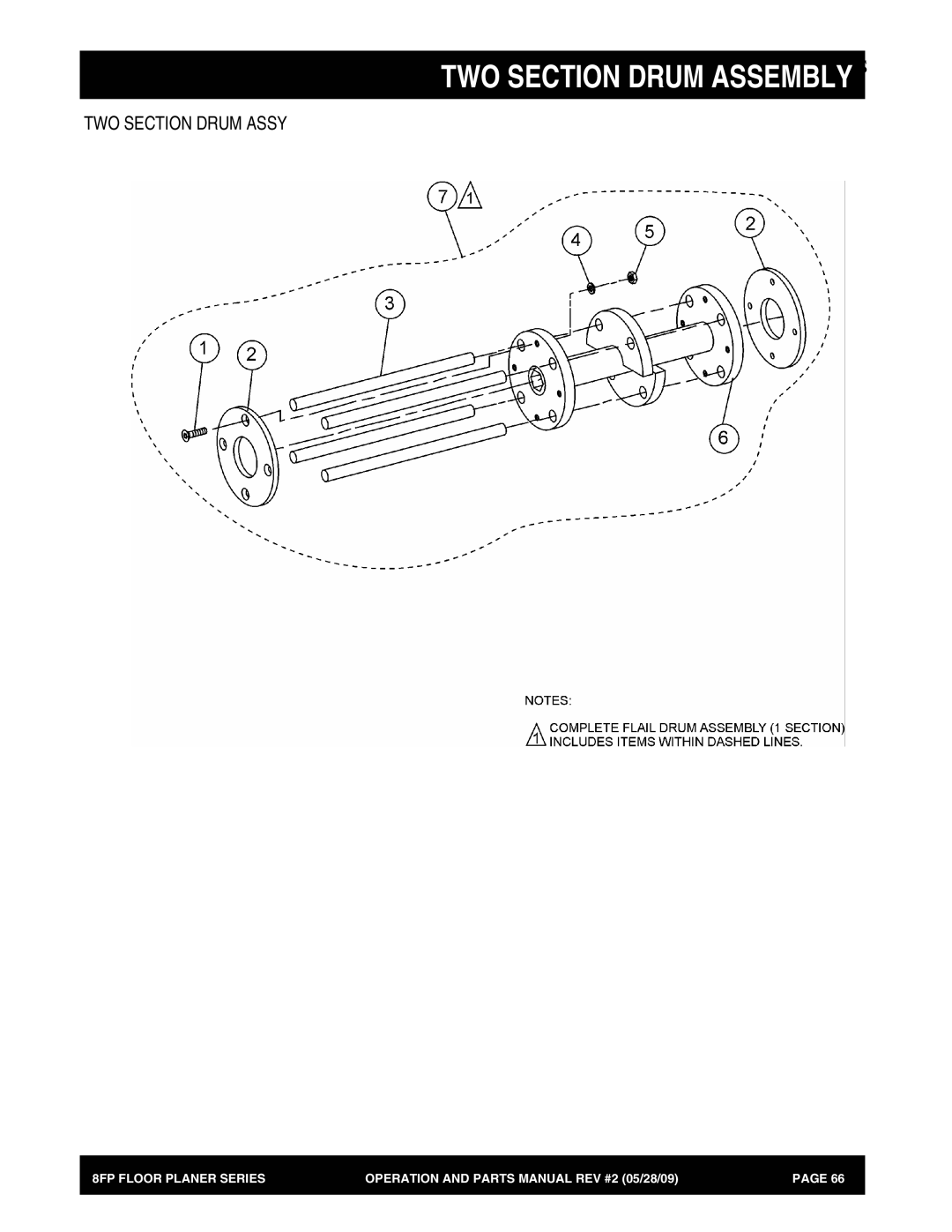 Multiquip 8FP Series manual TWO Section Drum Assembly, TWO Section Drum Assy 