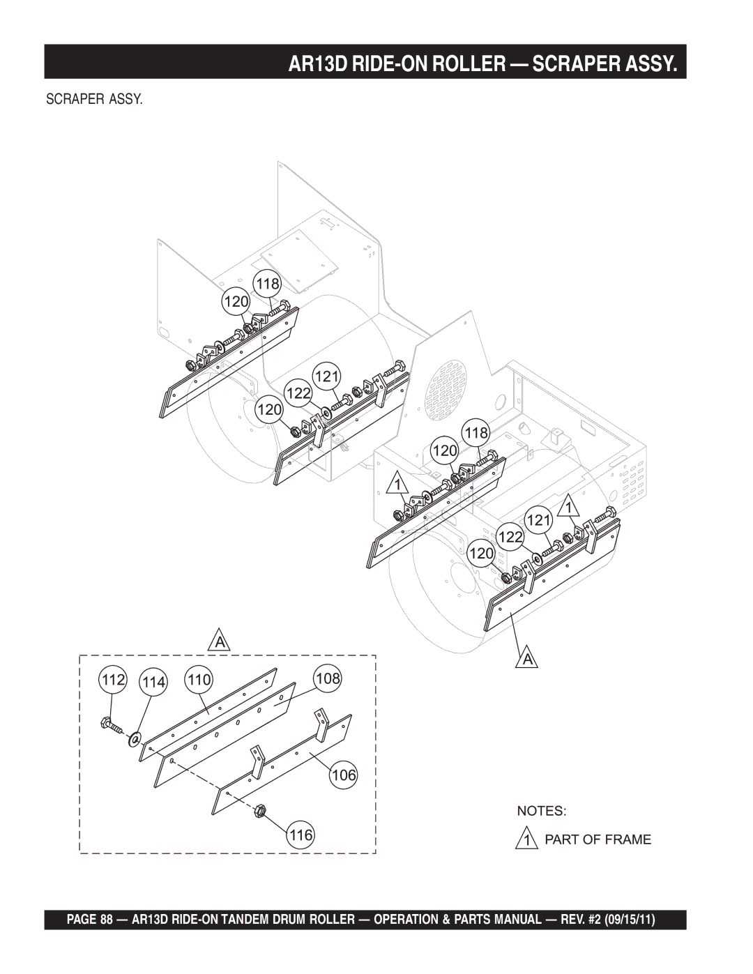 Multiquip manual AR13D RIDE-ON Roller Scraper Assy 