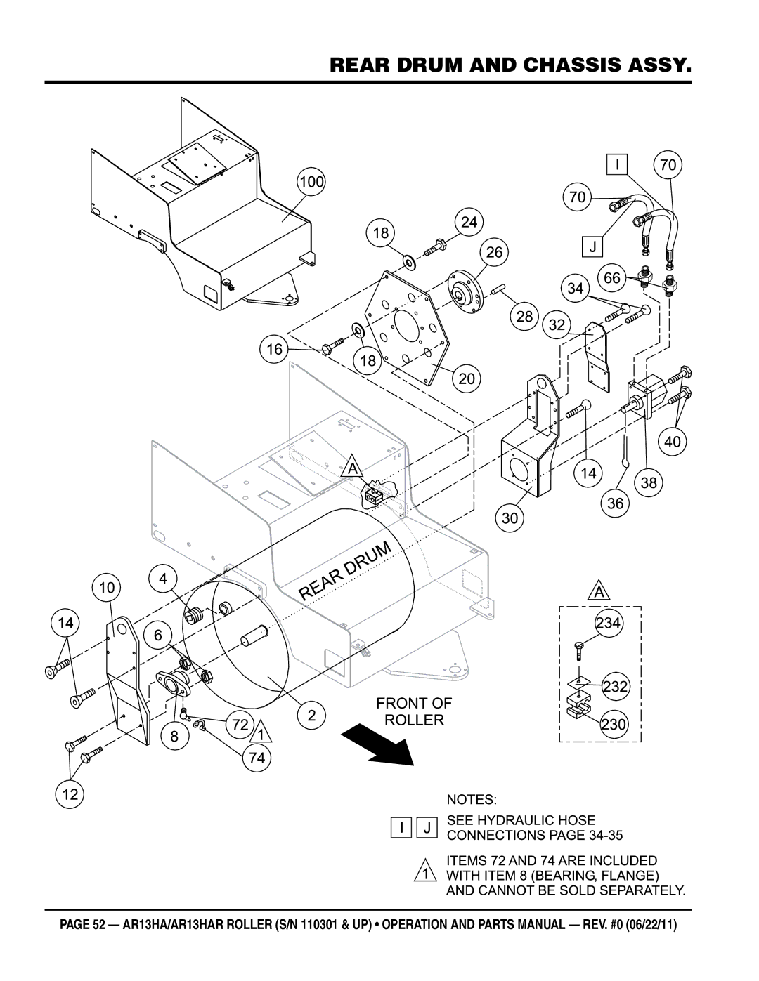 Multiquip AR13HAR manual Rear Drum and Chassis assy 