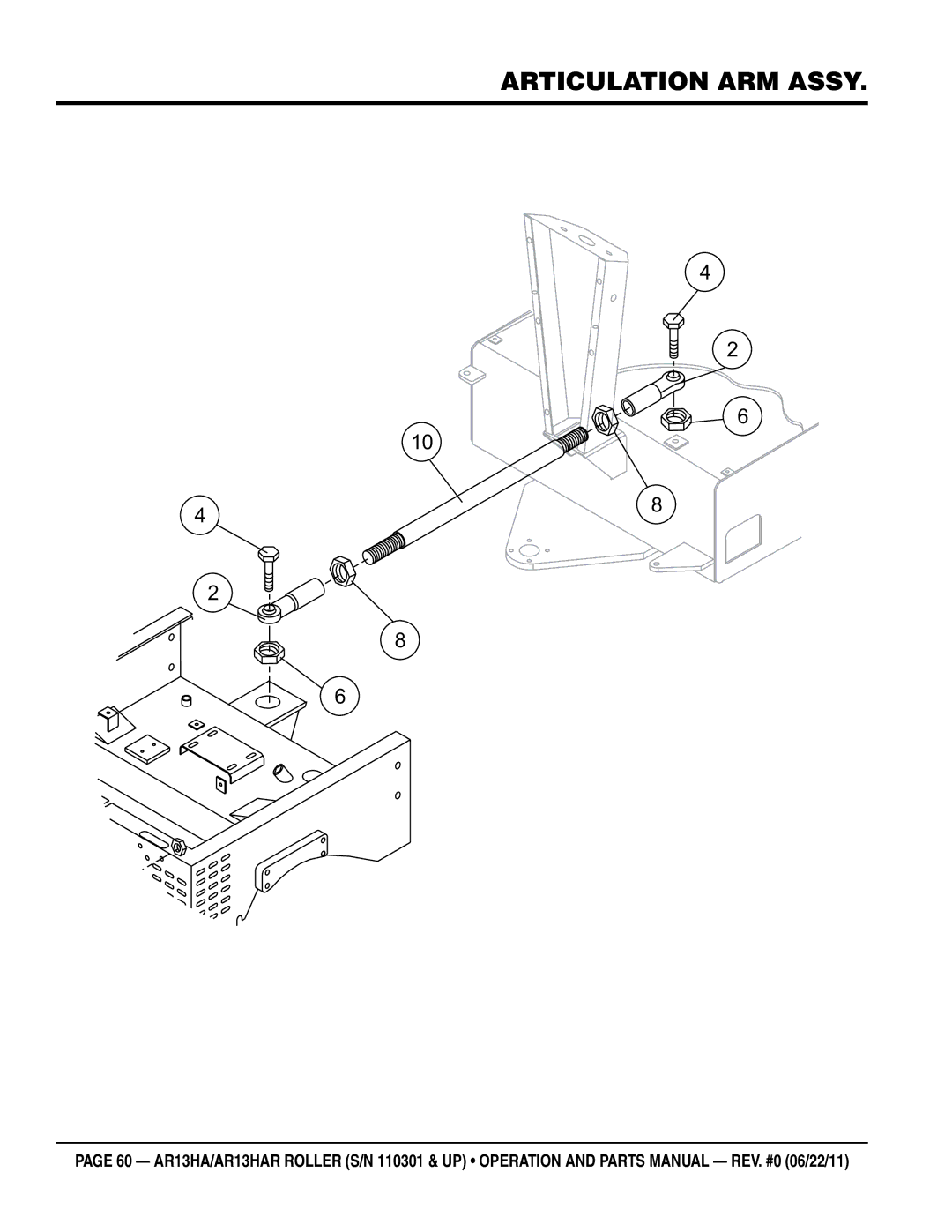 Multiquip AR13HAR manual Articulation ARM assy 