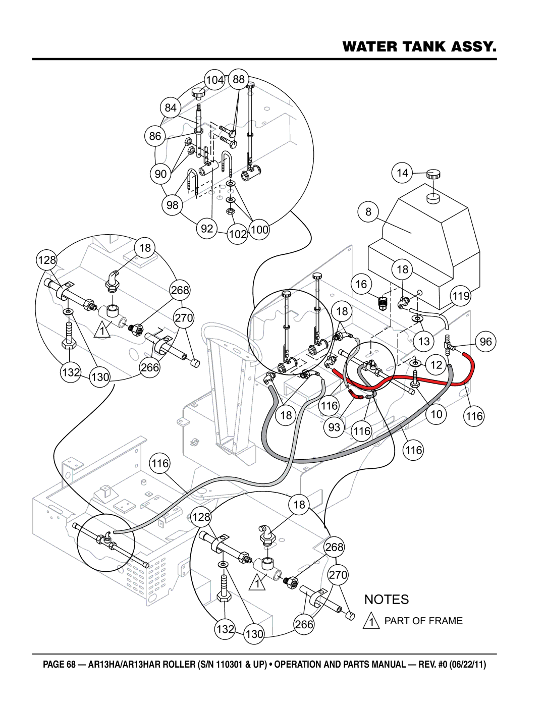 Multiquip AR13HAR manual Water Tank assy 