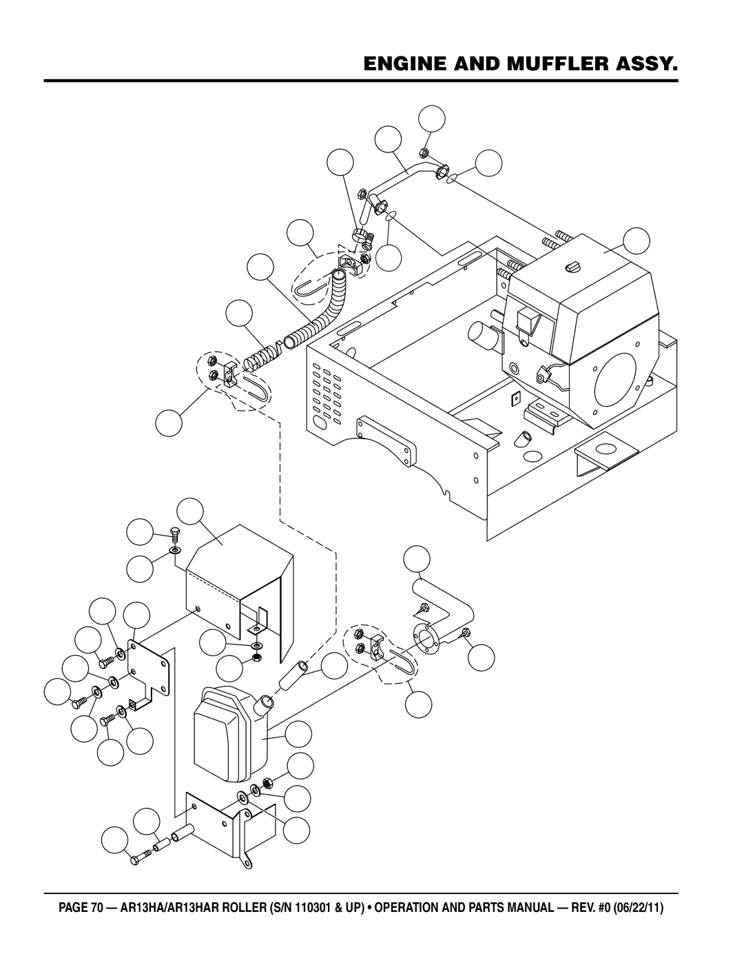 Multiquip AR13HAR manual Engine and Muffler assy, 420 