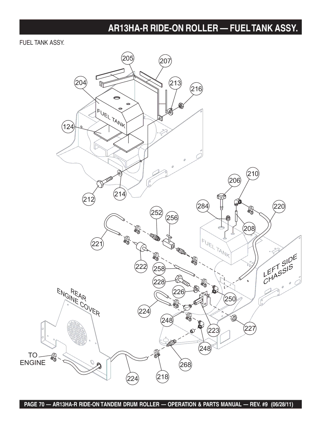 Multiquip AR13HAR manual Enginerear Cover, Fuel Tank Assy 