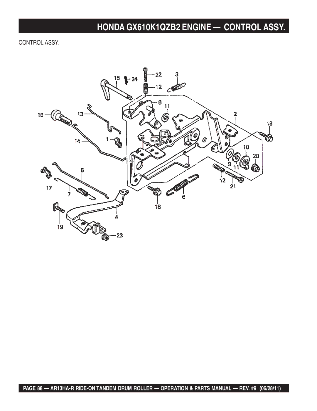 Multiquip AR13HAR manual Honda GX610K1QZB2 Engine Control Assy 