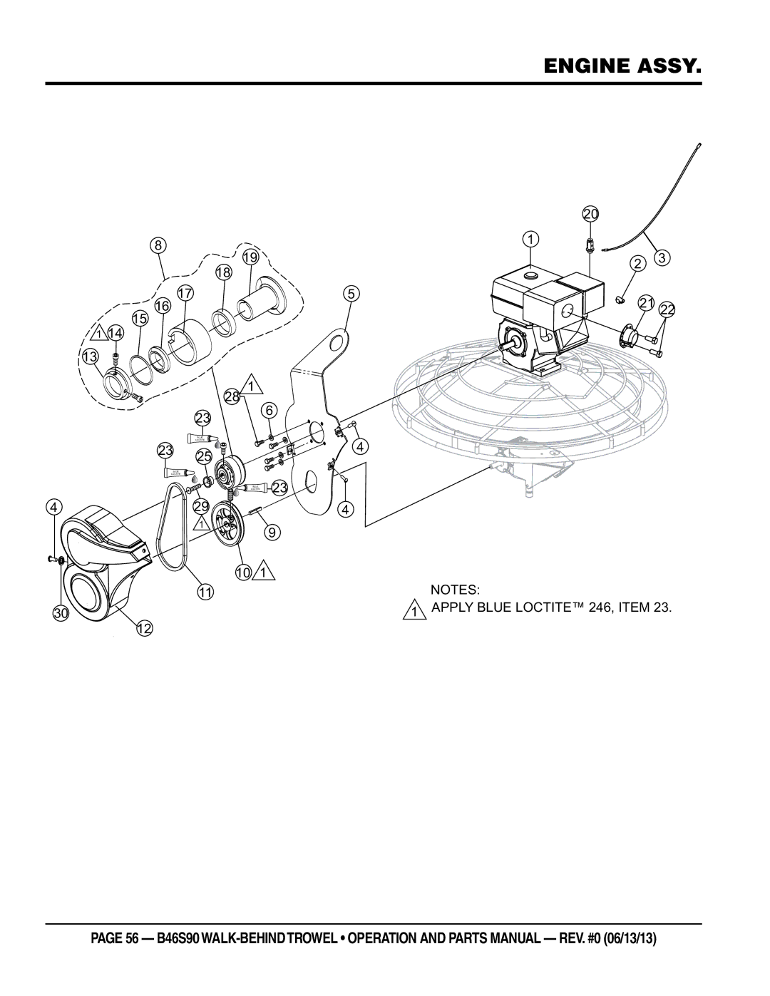 Multiquip b46s90 manual Engine Assy 