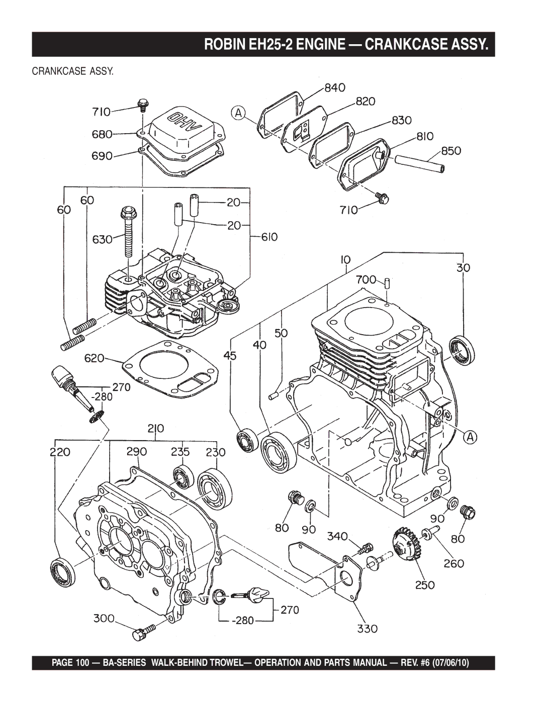 Multiquip BA manual Robin EH25-2 Engine Crankcase Assy 