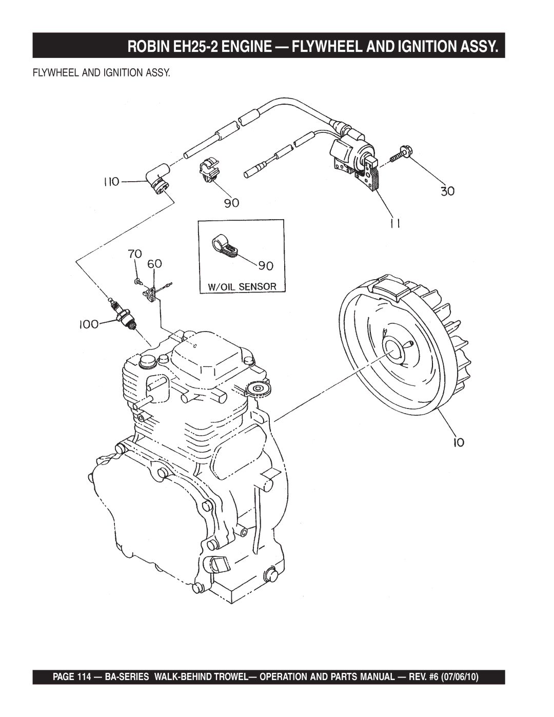 Multiquip BA manual Robin EH25-2 Engine Flywheel and Ignition Assy 