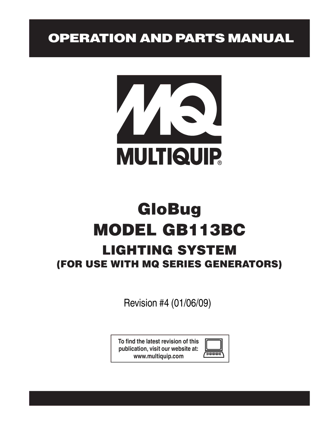 Multiquip BG113BC manual Model GB113BC 