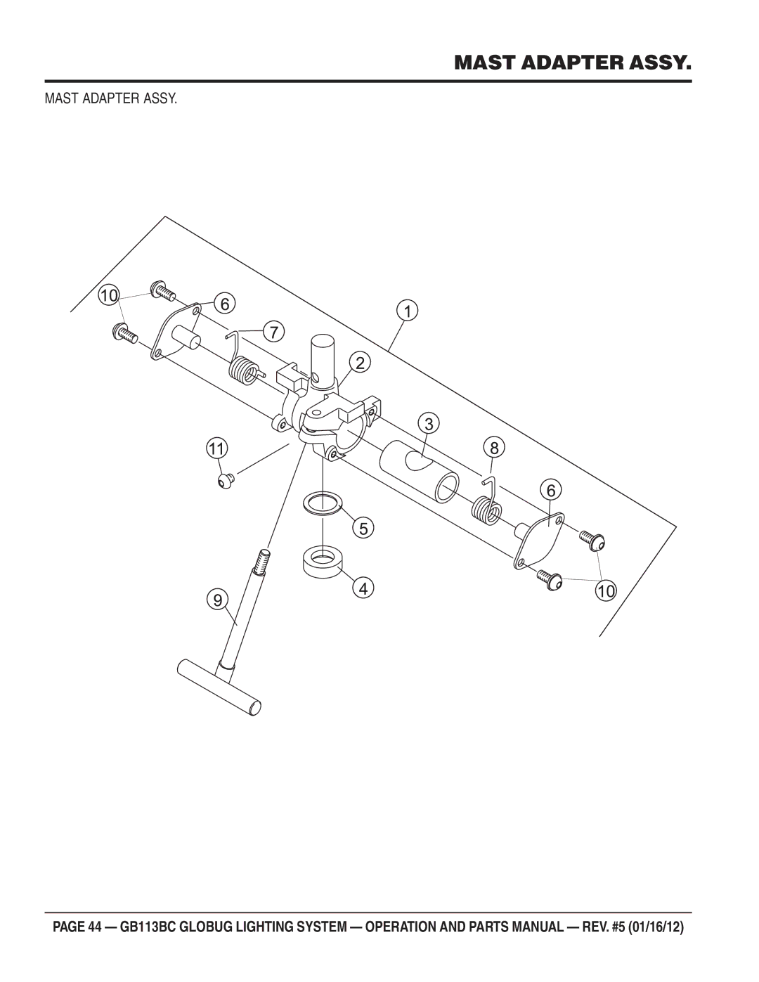 Multiquip BG113BC manual Mast Adapter Assy 