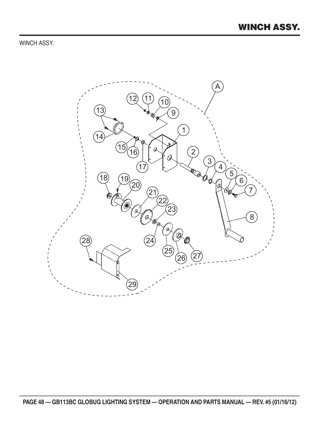 Multiquip BG113BC manual Winch Assy 