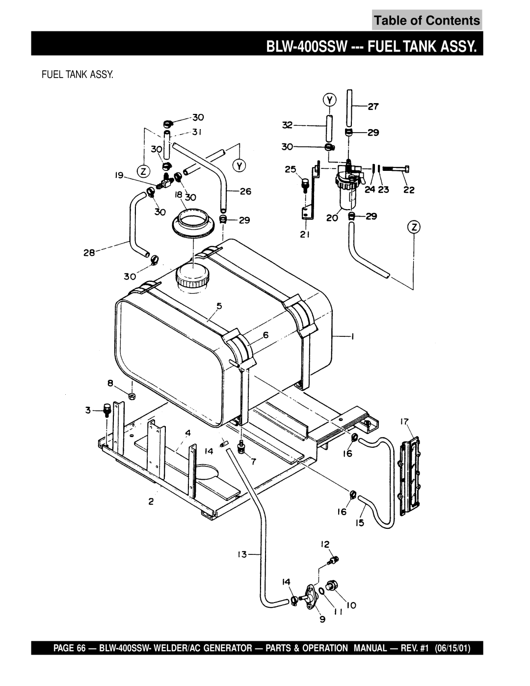 Multiquip operation manual BLW-400SSW --- Fuel Tank Assy 