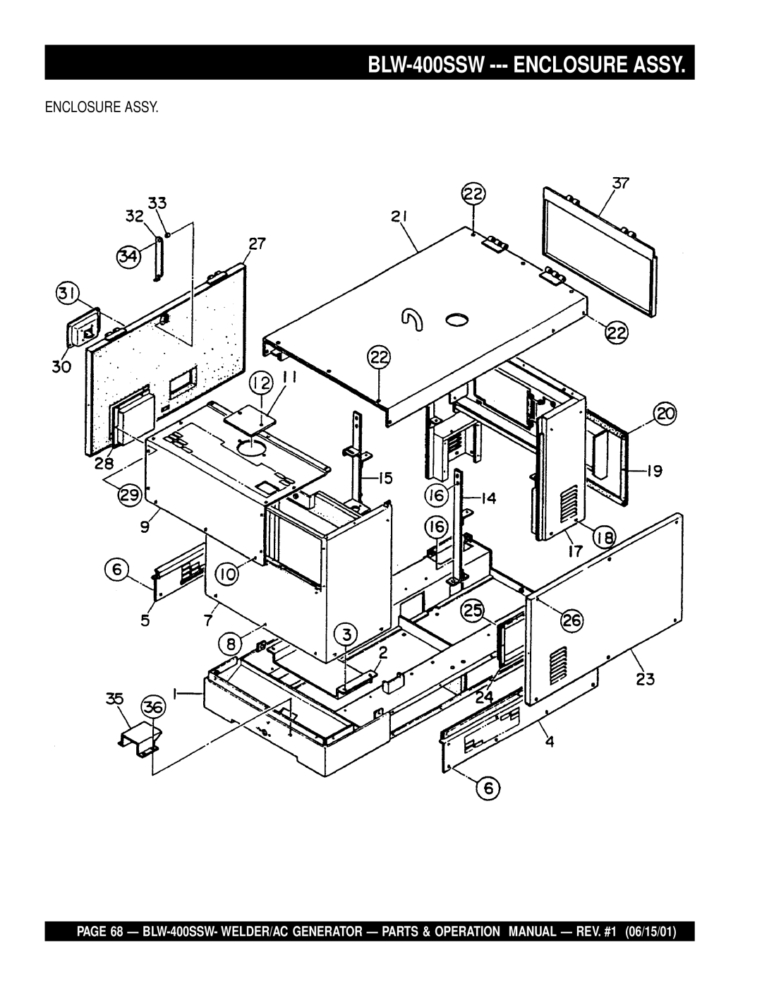 Multiquip operation manual BLW-400SSW --- Enclosure Assy 