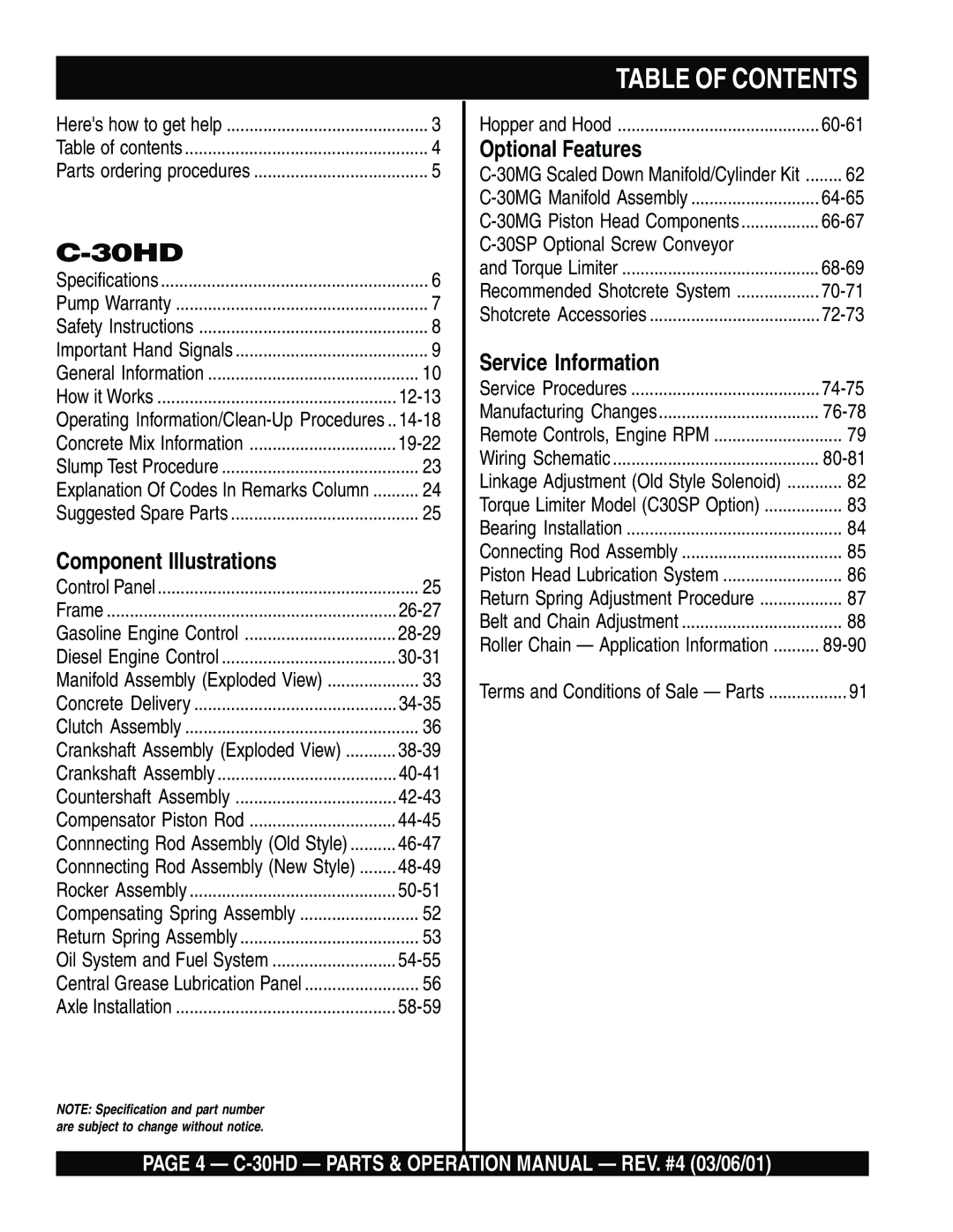 Multiquip C-30HD operation manual 