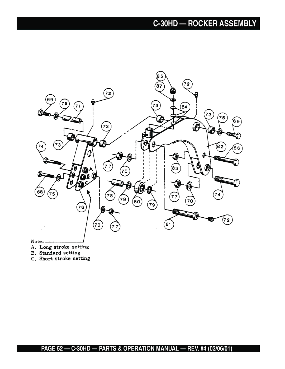 Multiquip C-30HD operation manual 30HD Rocker Assembly 