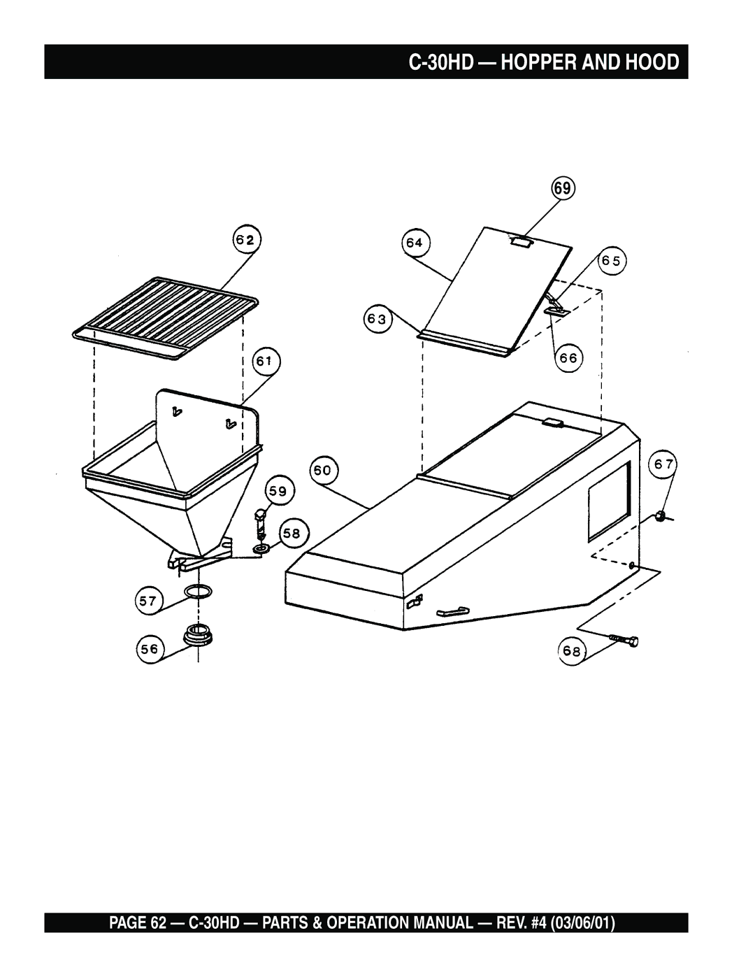 Multiquip C-30HD operation manual 30HD Hopper and Hood 