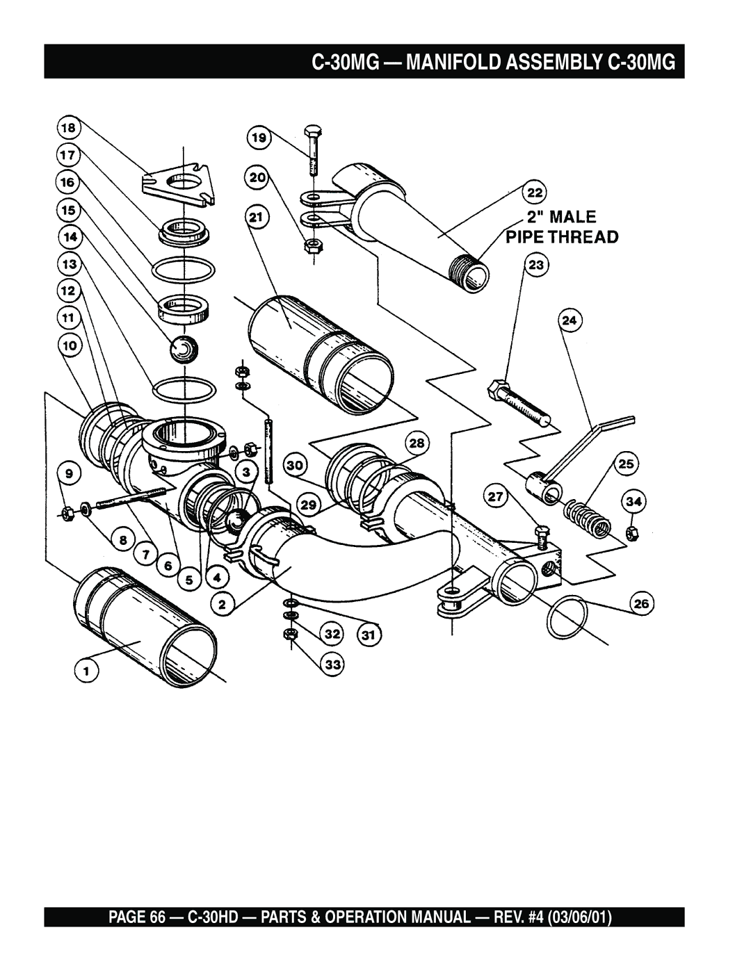 Multiquip C-30HD operation manual 30MG Manifold Assembly C-30MG 