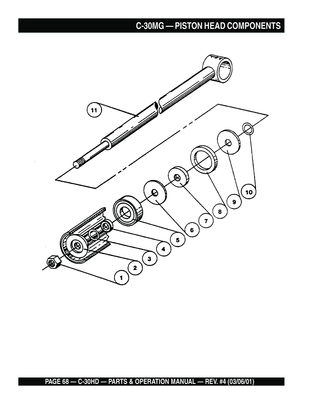 Multiquip C-30HD operation manual 30MG Piston Head Components 