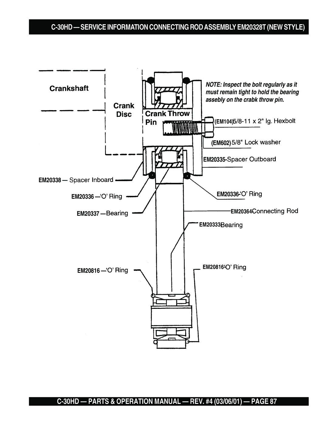 Multiquip C-30HD operation manual EM104, EM20364 EM20333 EM20816 