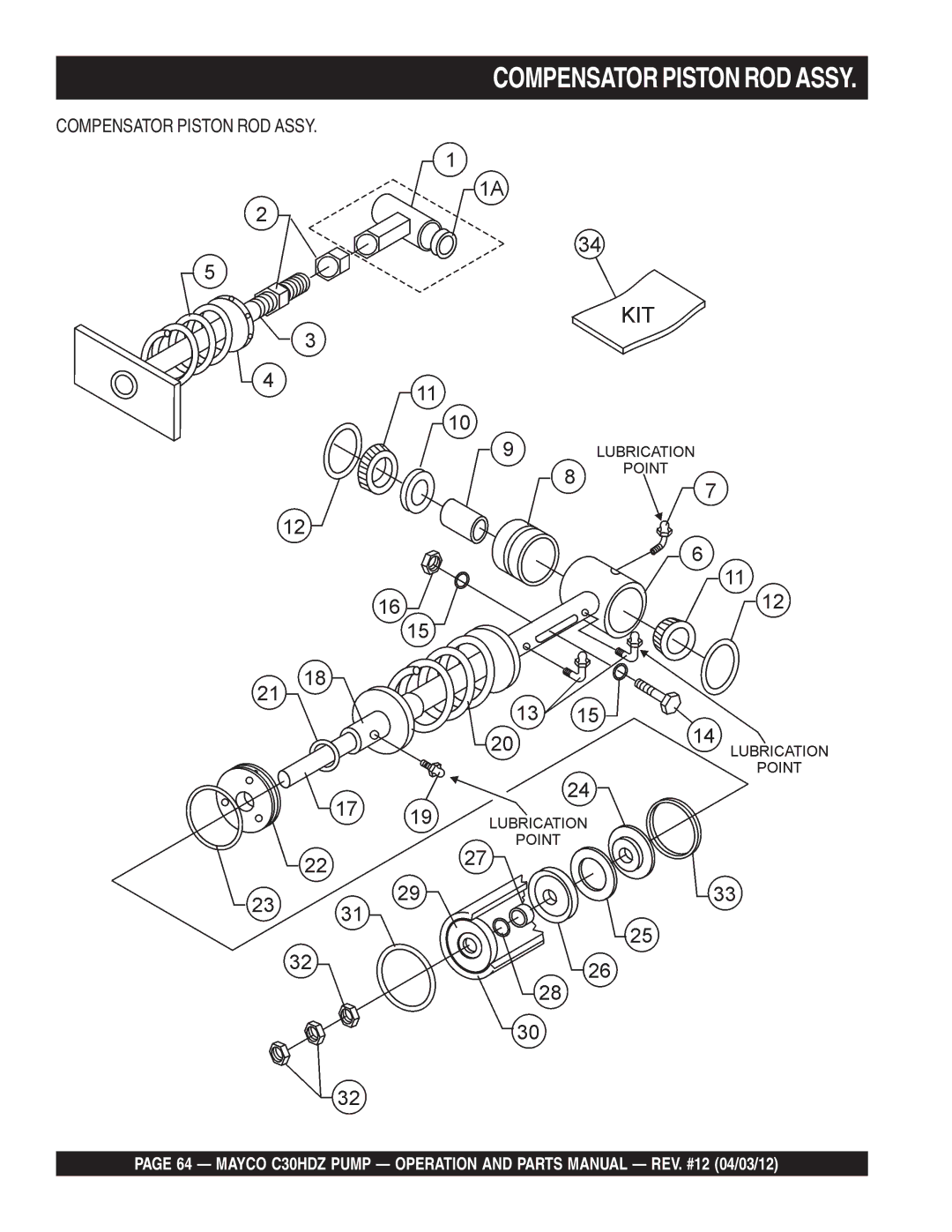 Multiquip C30HDZ manual Compensator Piston ROD Assy 