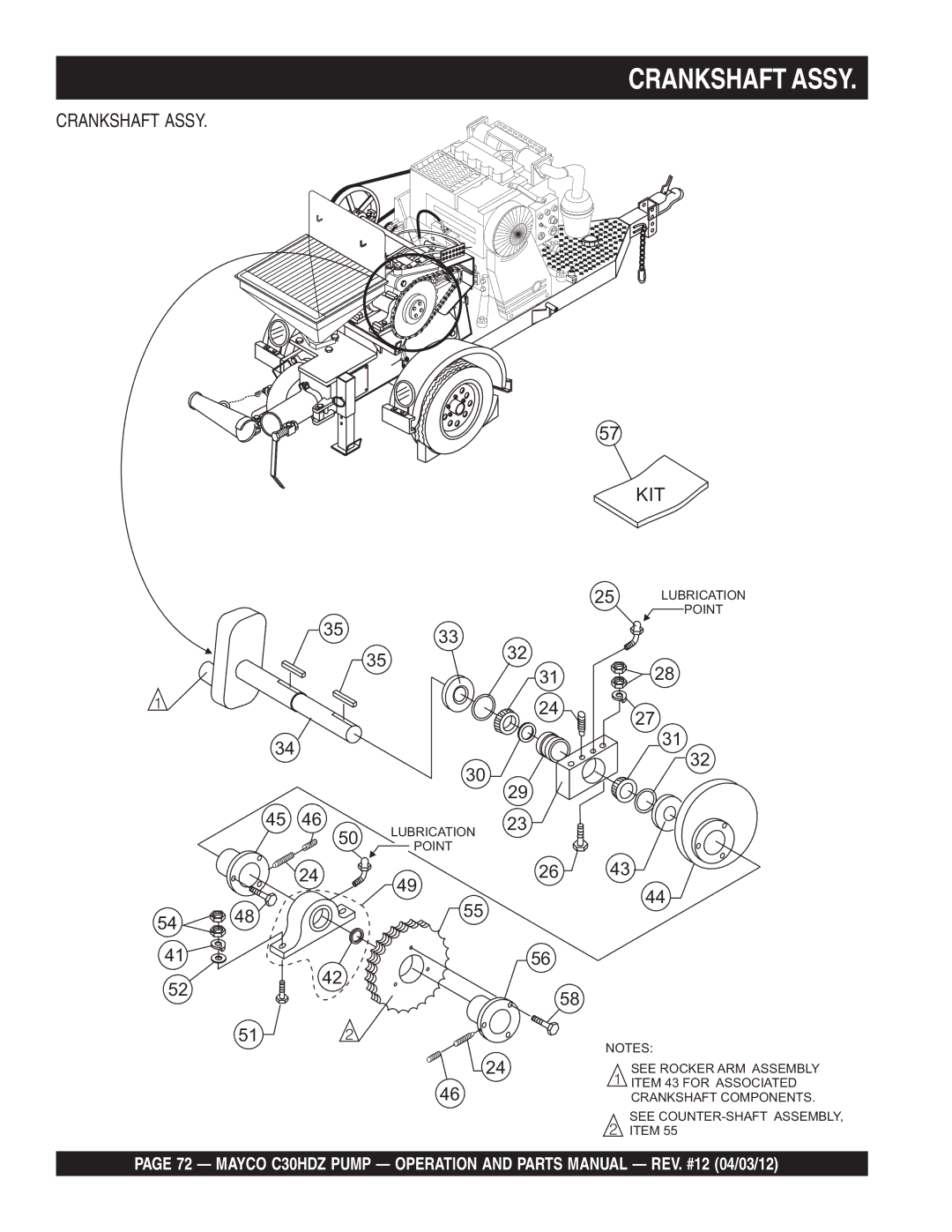 Multiquip C30HDZ manual Crankshaft Assy 