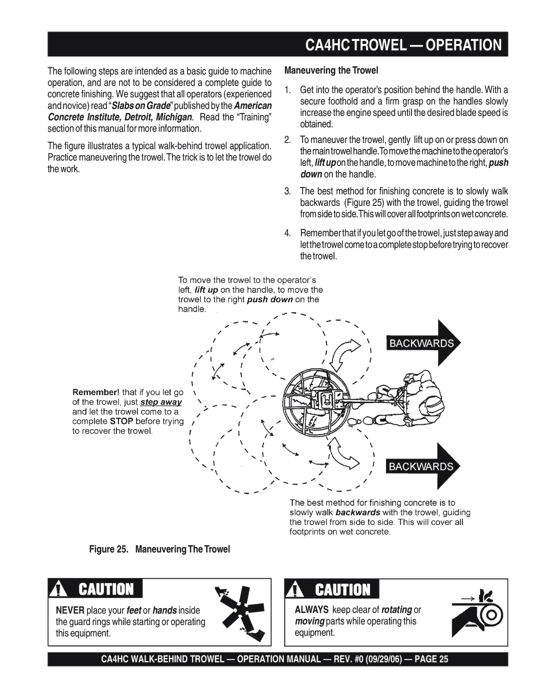 Multiquip operation manual CA4HCTROWEL Operation 