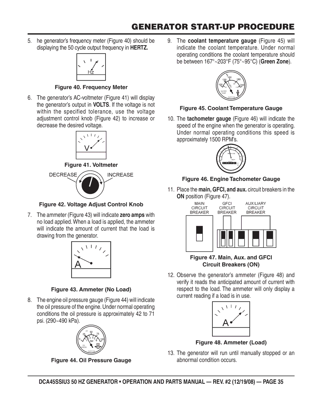 Multiquip CDA45SSIU3 manual Frequency Meter 