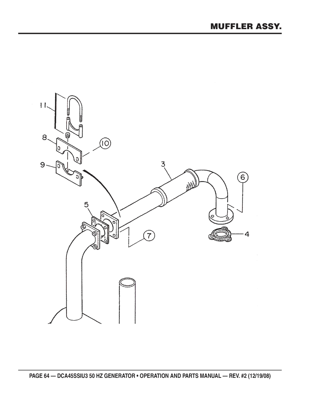 Multiquip CDA45SSIU3 manual Muffler Assy 