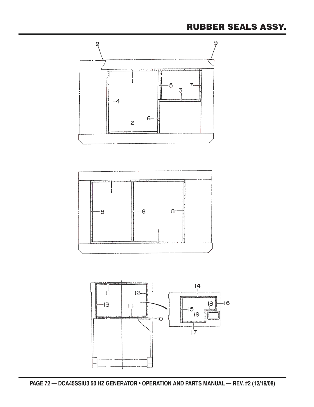 Multiquip CDA45SSIU3 manual Rubber Seals Assy 