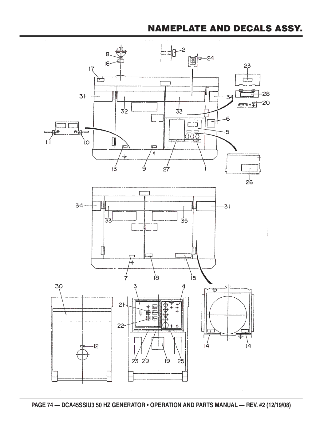 Multiquip CDA45SSIU3 manual Nameplate and Decals Assy 