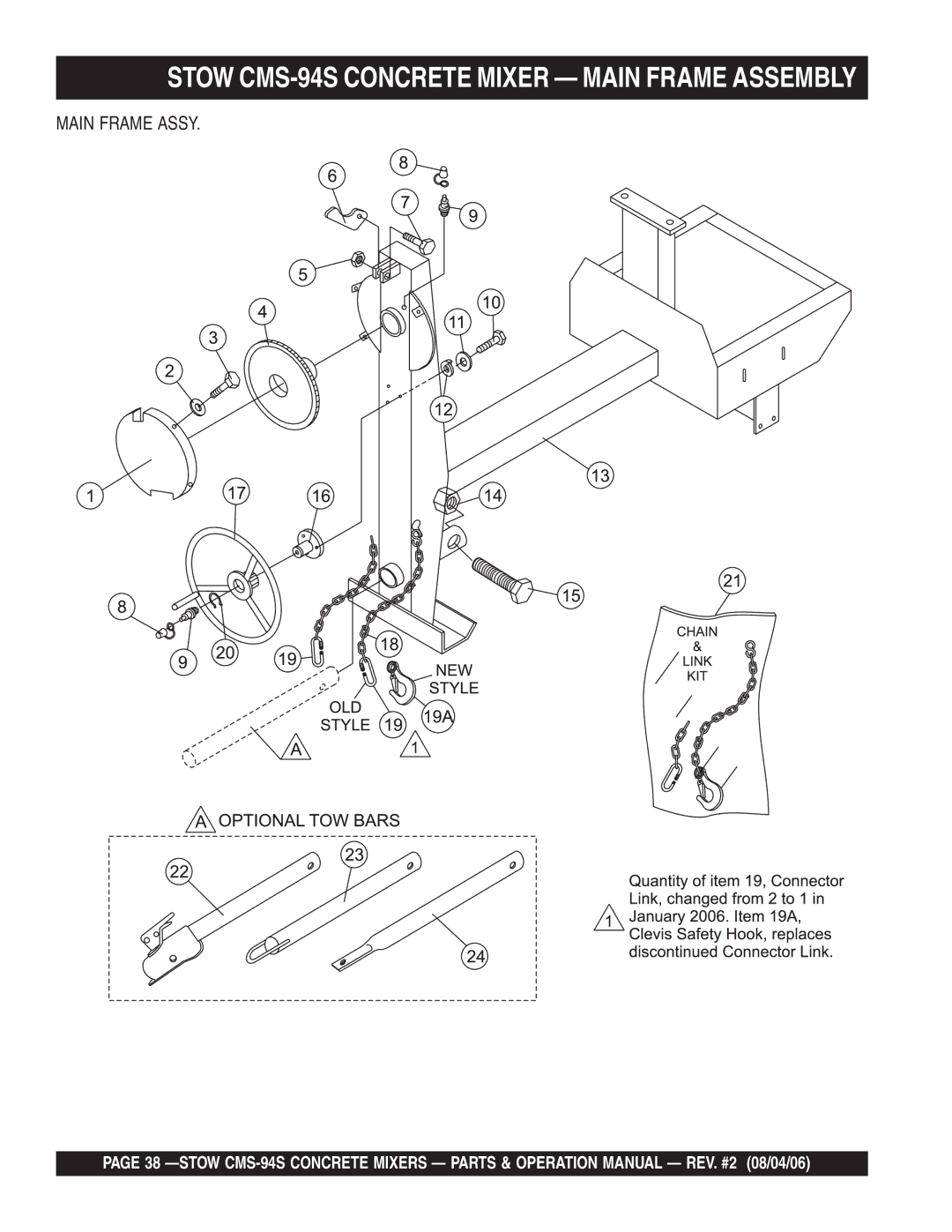 Multiquip CMS-94S manual Main Frame Assy 