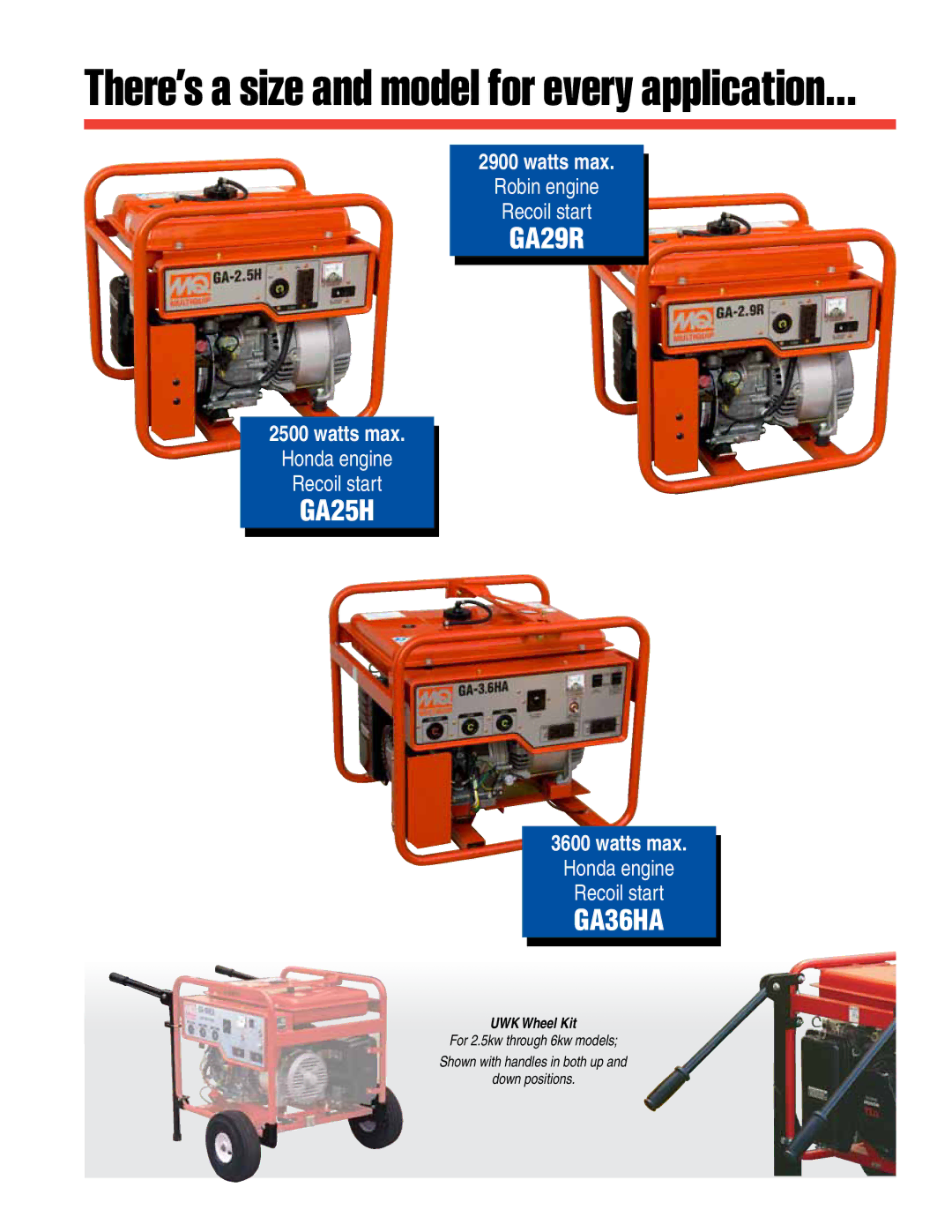 Multiquip DA7000SSA manual GA29R, GA25H, GA36HA 